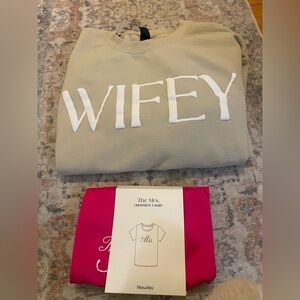 Beige "WIFEY" Crewneck Sweatshirt